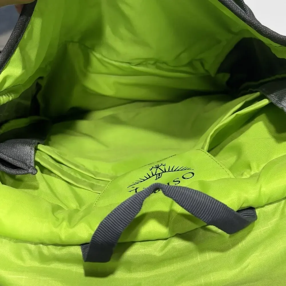 Osprey Transporter Panel Loader Backpack Charcoal Gray 20L Lime Green Laptop